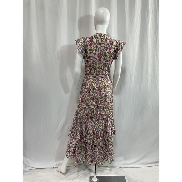 Cleobella 'Bryce' Pink Chiffon Midi Dress Size M - Picture 3 of 5